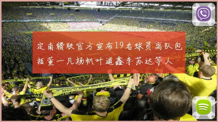 定南赣联官方宣布19名球员离队包括董一凡杨帆叶道鑫李苏达等人